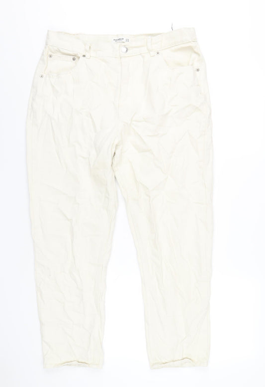 Womens UK Size 36 in Pull&Bear Regular Fit Straight Ivory Jeans