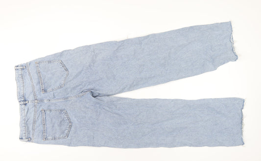 Denim & Co. Womens Blue Cotton Straight Jeans Size 12 L32 in Regular Zip