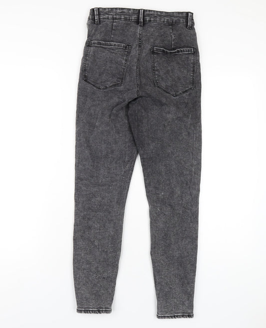 Denim & Co. Womens Grey Cotton Skinny Jeans Size 10 L27 in Regular Zip