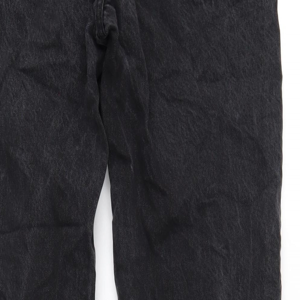ASOS Womens Black Cotton Straight Jeans Size 28 in L32 in Regular Button