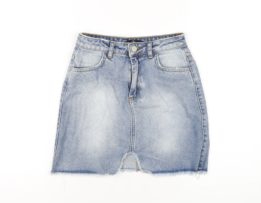 Womens UK Size 6 Missguided A-Line Denim Skirt