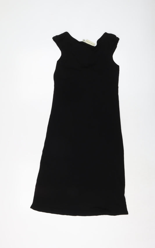 River Island Womens Black Acetate A-Line Size 10 V-Neck Pullover