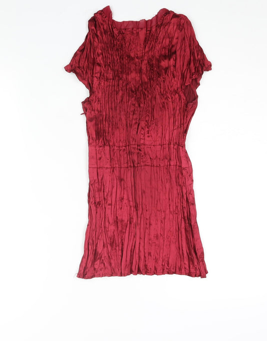 Autograph Womens Red Polyester Basic Blouse Size 14 V-Neck - Bow Detail