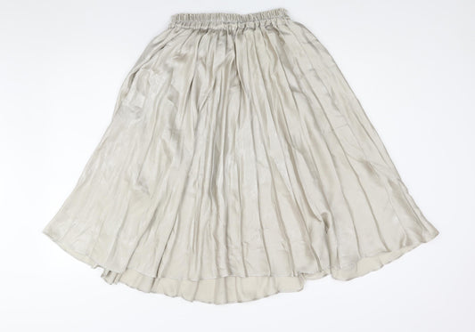 H&M Womens Grey Polyester Flare Skirt Size 8