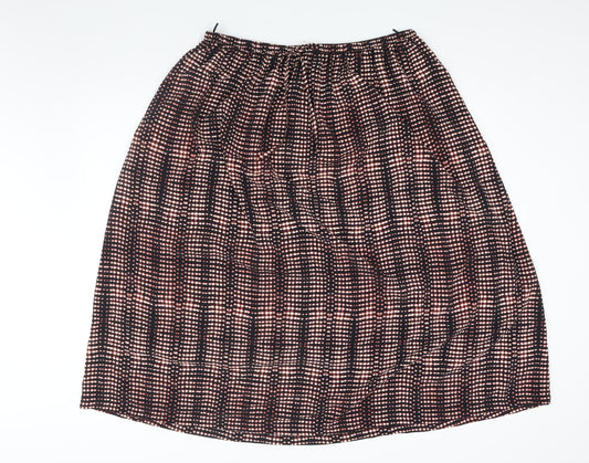 Per Una Womens Black Geometric Polyester A-Line Skirt Size 16 Drawstring