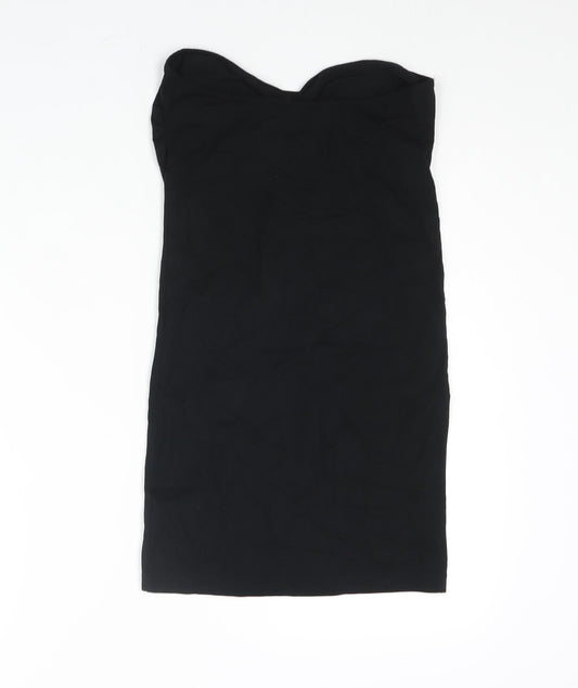 Miss Selfridge Womens Black Cotton Mini Size 14 Sweetheart Pullover