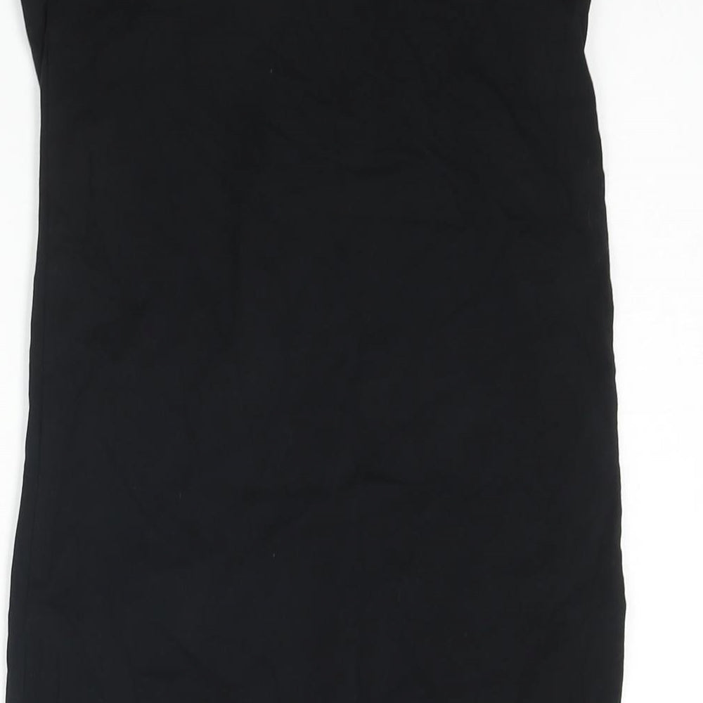 Miss Selfridge Womens Black Cotton Mini Size 14 Sweetheart Pullover