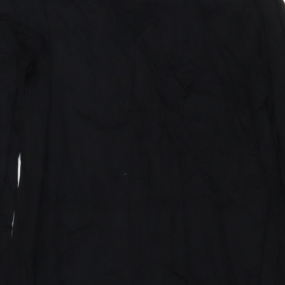 Marks and Spencer Womens Black Viscose A-Line Size 6 V-Neck Button