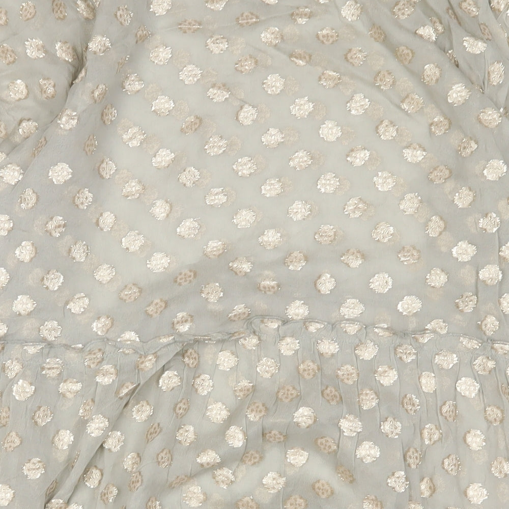 Part Two Womens Brown Polka Dot Viscose A-Line Size 34 V-Neck Pullover