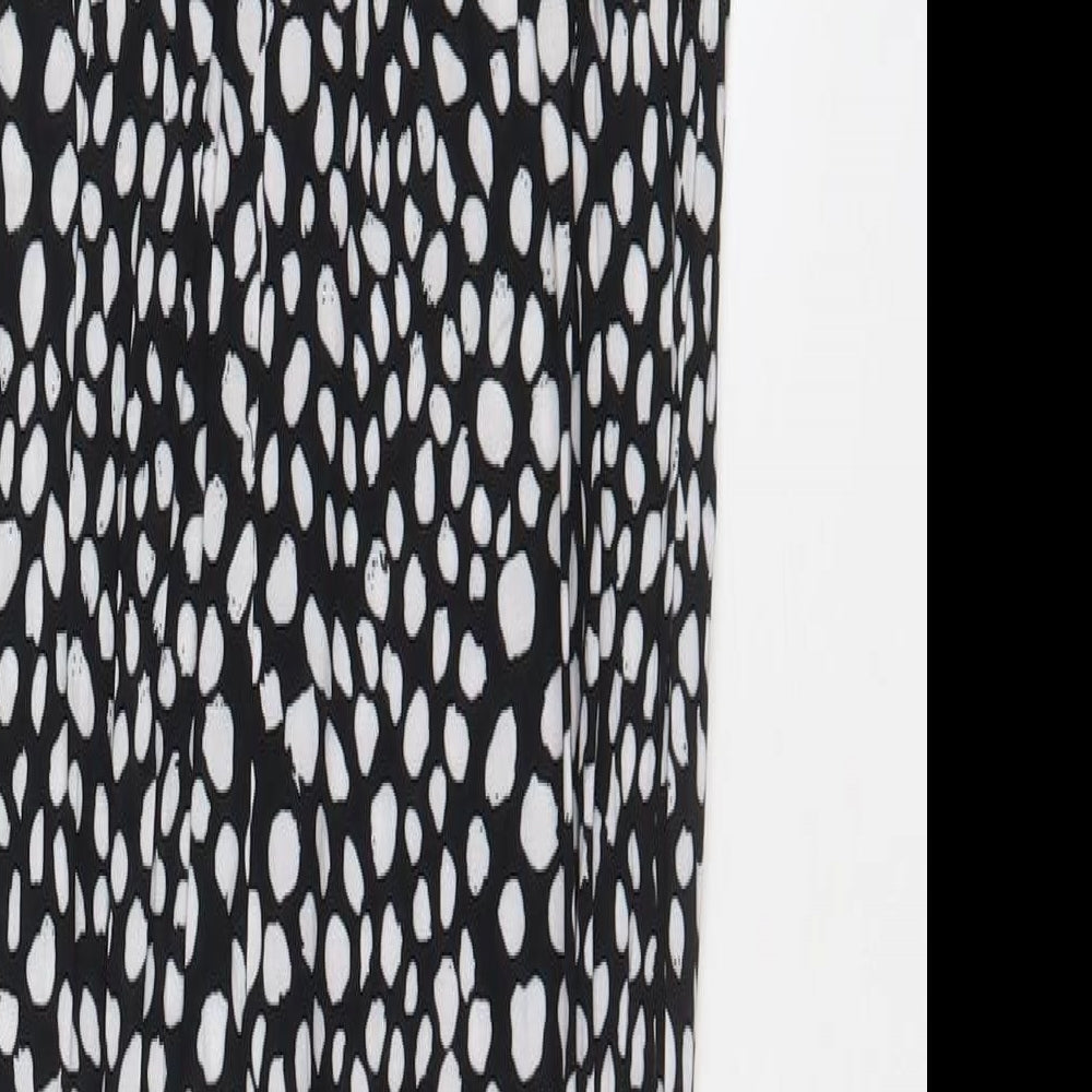 Glamorous Womens Black Geometric Viscose Jumpsuit One-Piece Size 8 L25 in Zip