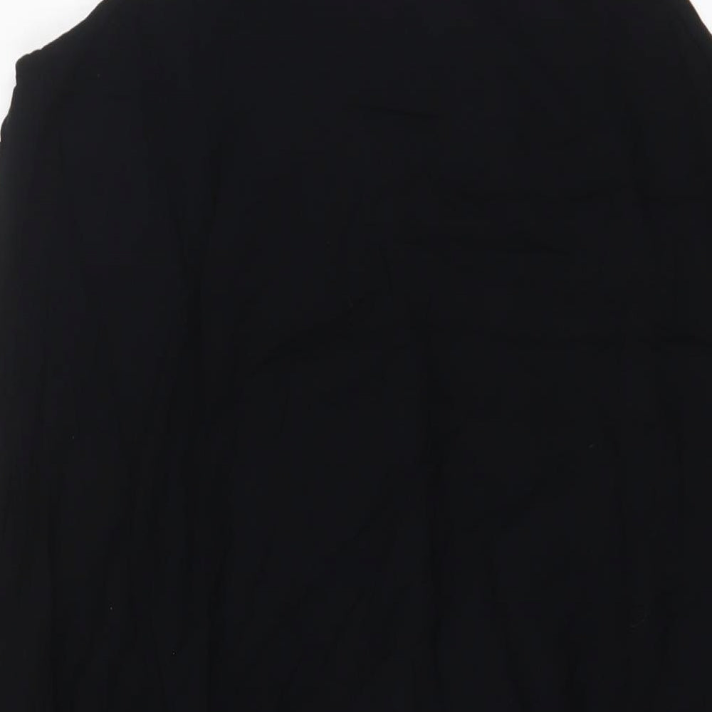 Marks and Spencer Womens Black Viscose A-Line Size 12 Scoop Neck Pullover - Pleated