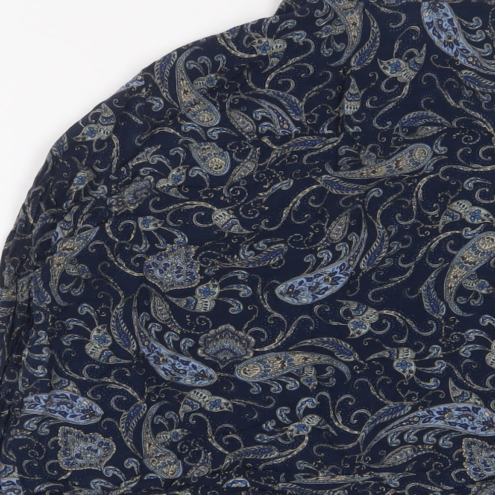 Womens UK Size 10 H&M Blue Basic Button-Up