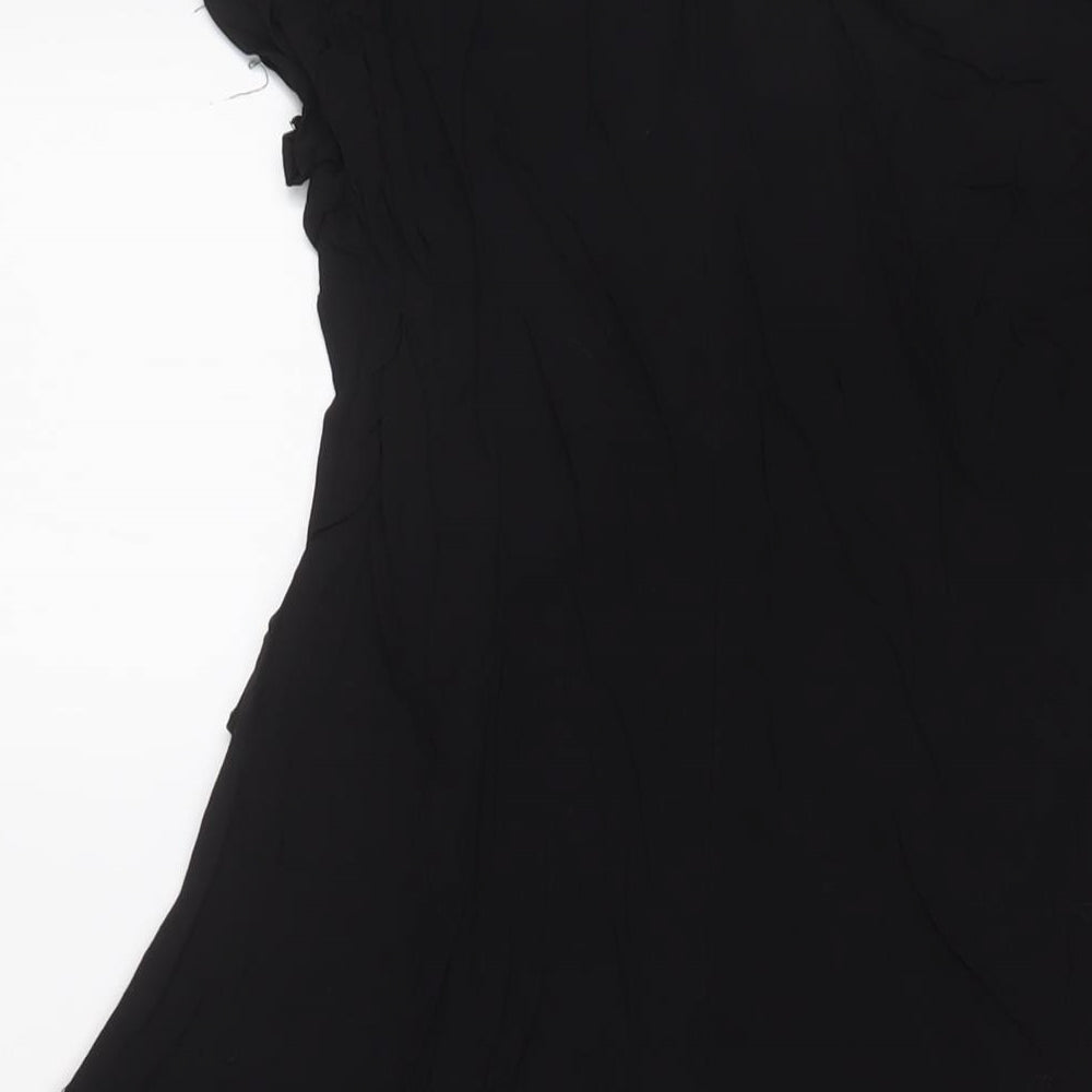 Rage Womens Black Viscose A-Line Size 14 Scoop Neck Zip