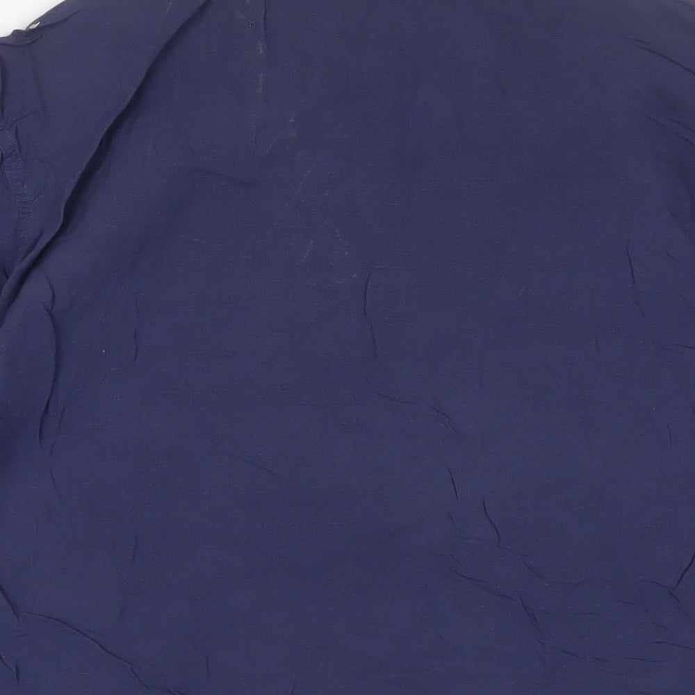 Womens UK Size S Uniqlo Blue Basic Button-Up