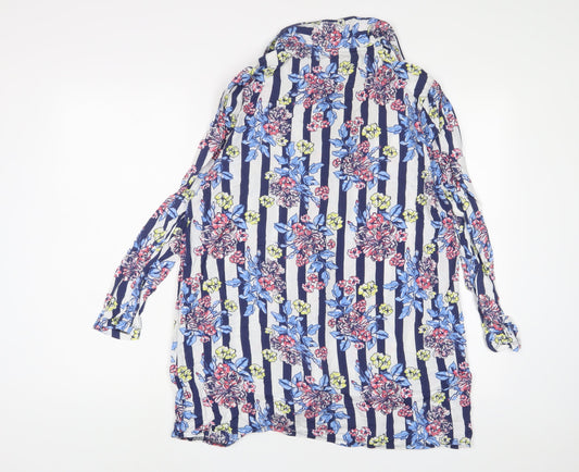 ASOS Womens Multicoloured Geometric Viscose A-Line Size 10 Collared Button