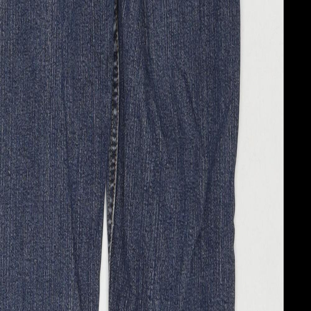 Denim & Co. Womens Blue Cotton Straight Jeans Size 10 L30 in Regular Zip