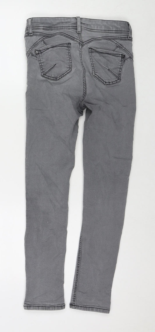 Per Una Womens Grey Cotton Skinny Jeans Size 26 in L25 in Regular Zip