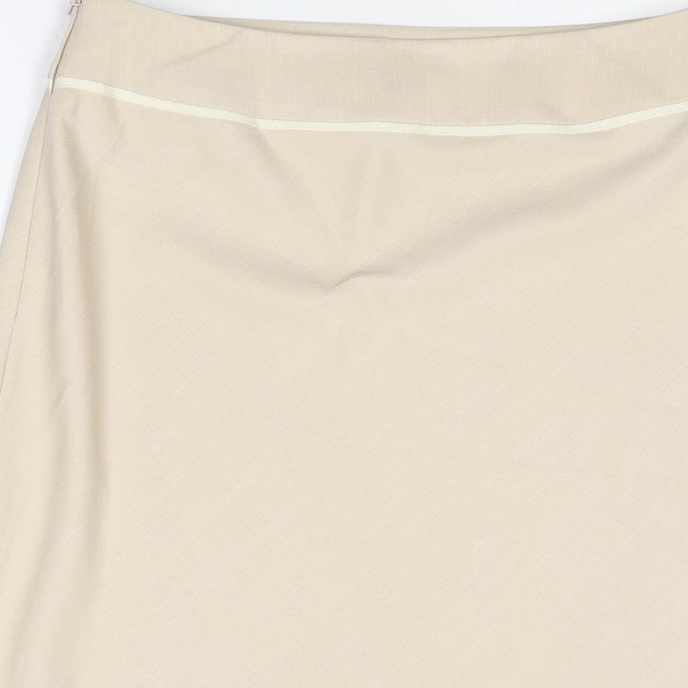 Dorothy Perkins Womens Beige Polyester A-Line Skirt Size 10 Zip