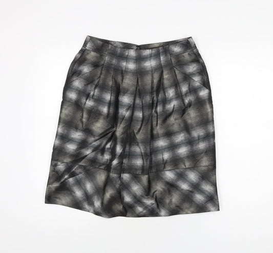 Sandwich Womens Grey Polyester A-Line Skirt Size 8 Zip