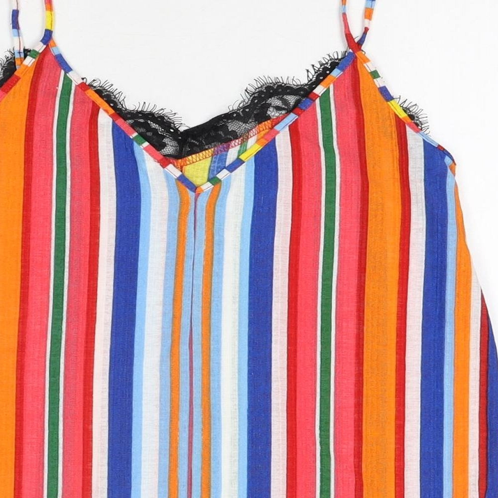 Womens UK Size S Zara Multicoloured Camisole T-Shirt