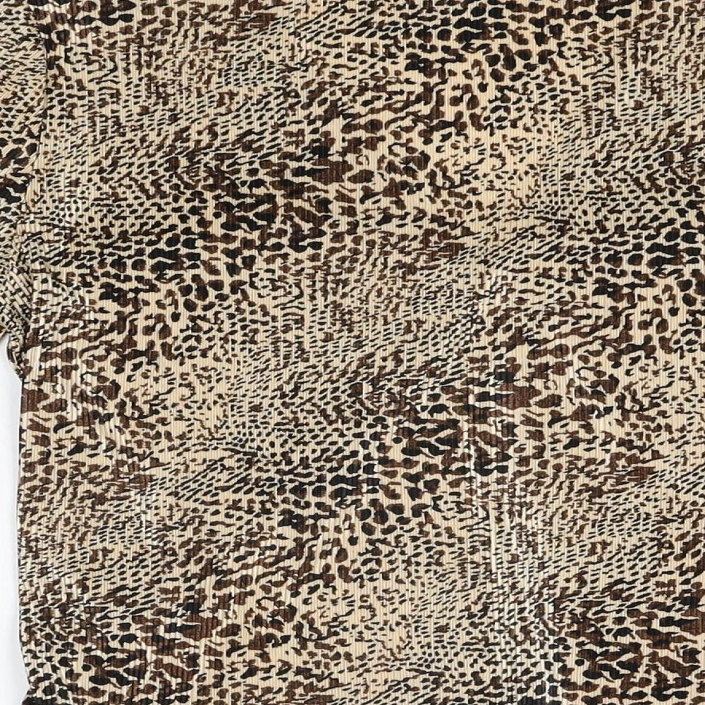Womens UK Size S CC Brown Basic T-Shirt