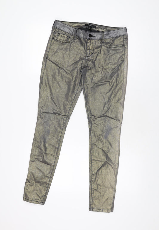 Forever 21 Womens Grey Cotton Skinny Jeans Size 26 in L28 in Regular Zip