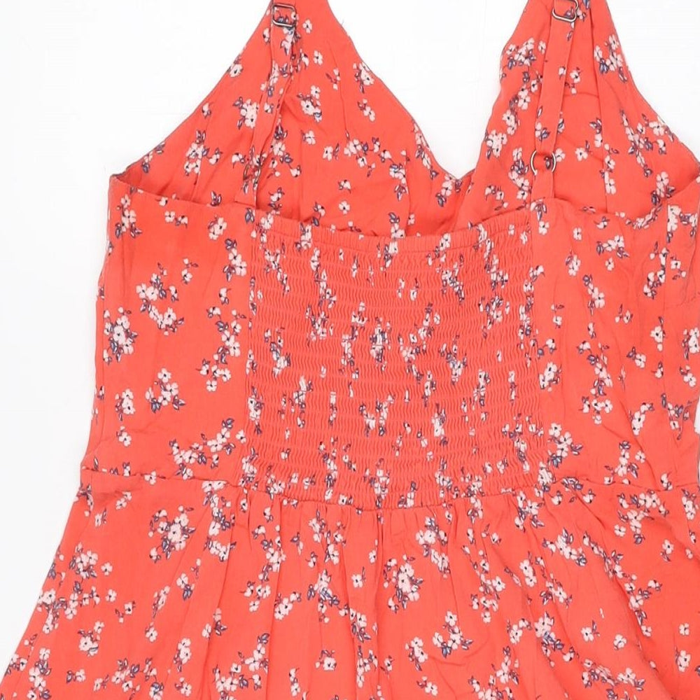 Gap Womens Pink Floral Viscose A-Line Size S V-Neck Pullover