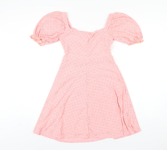 I SAW IT FIRST Womens Pink Polyester A-Line Size 6 V-Neck Pullover