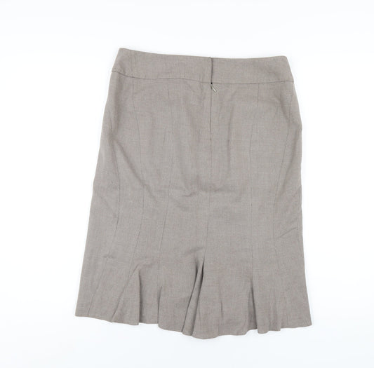 NEXT Womens Brown Polyester A-Line Skirt Size 12 Zip