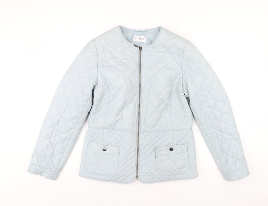 Womens UK Size 10 Classic Blue Quilted Coat