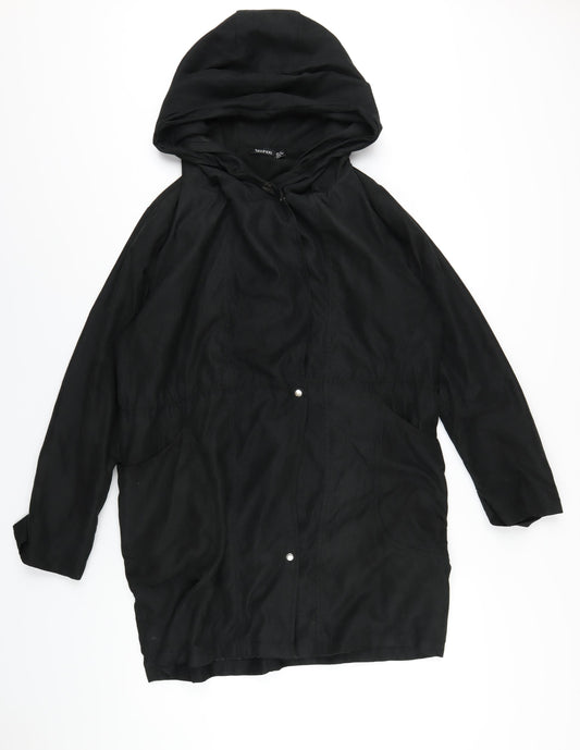 Womens UK Size 12 Boohoo Black Parka Coat