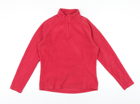Decathlon Womens Pink Polyester Pullover Sweatshirt Size L Zip