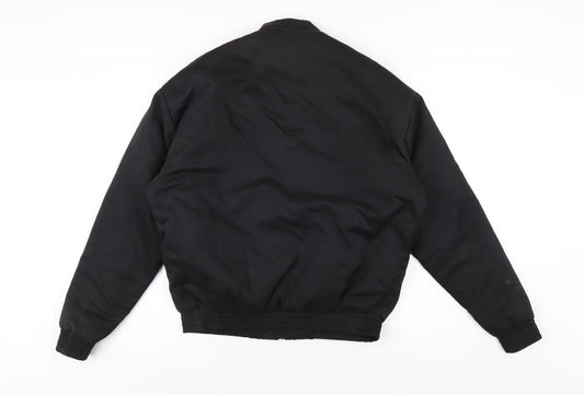 ASOS Mens Black Bomber Jacket Coat Size S Zip