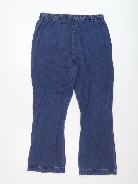 Cotton Traders Womens Blue Cotton Straight Jeans Size 14 L20 in Regular