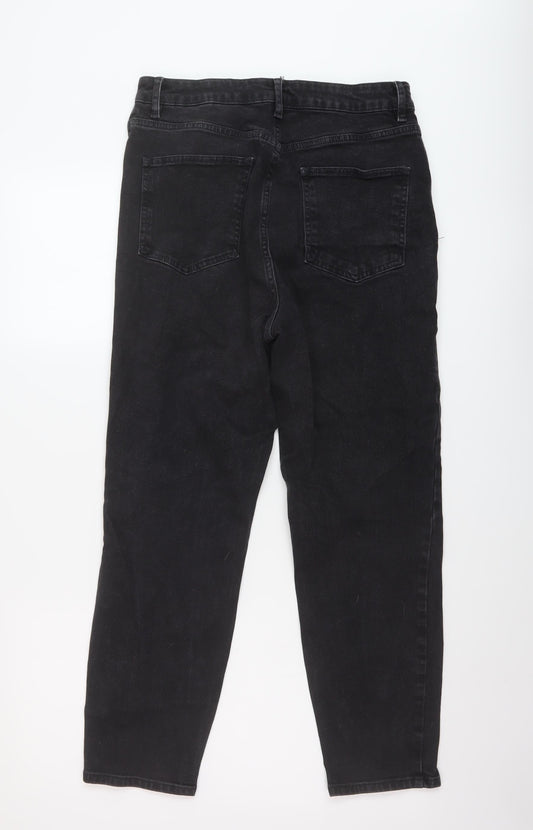 ASOS Womens Black Cotton Straight Jeans Size 30 in L26 in Regular Button