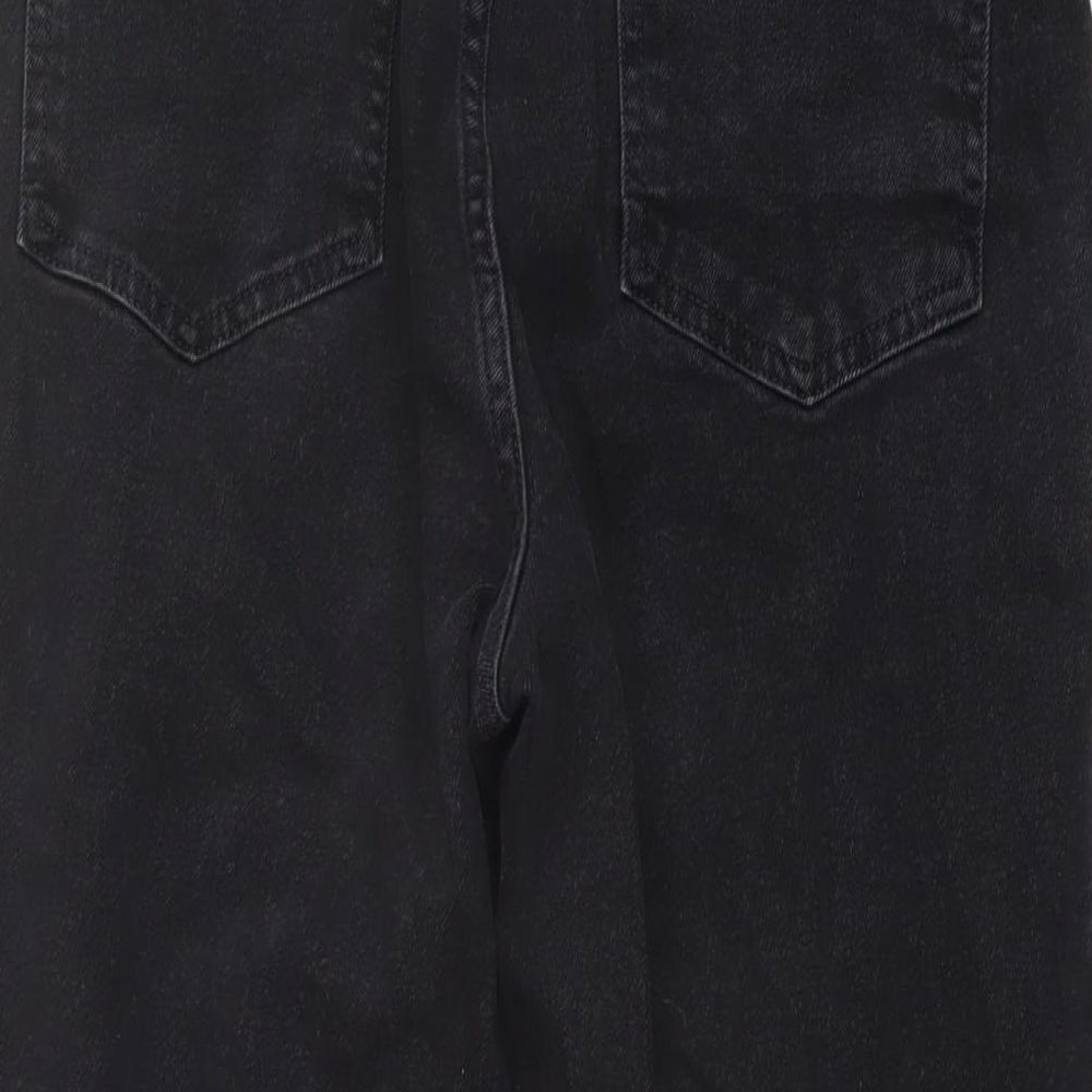 ASOS Womens Black Cotton Straight Jeans Size 30 in L26 in Regular Button