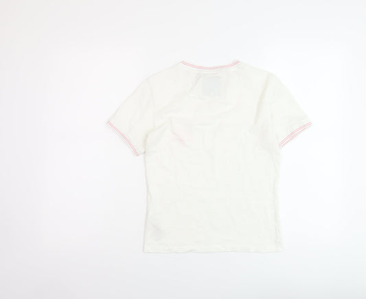 Jack Wills Womens White Cotton Basic T-Shirt Size 8 Crew Neck