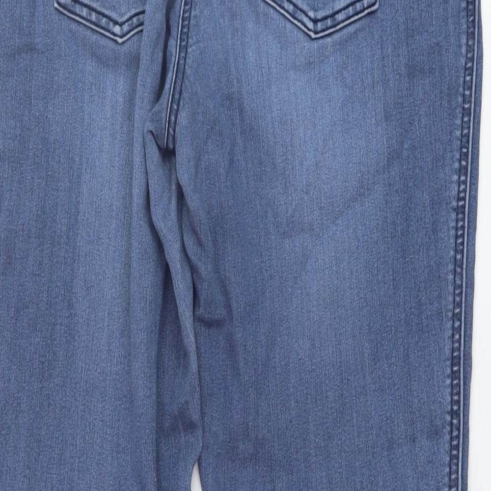 NEXT Womens Blue Cotton Skinny Jeans Size 12 L29 in Regular Button