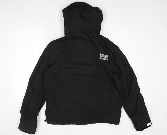 Mens UK Size XL Superdry Black Rain Coat