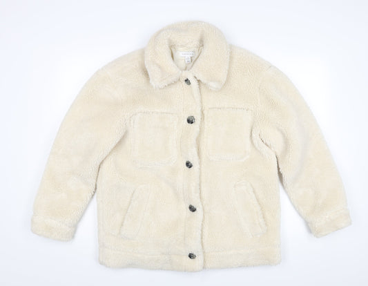 Womens UK Size 12 Topshop Ivory Pea Coat
