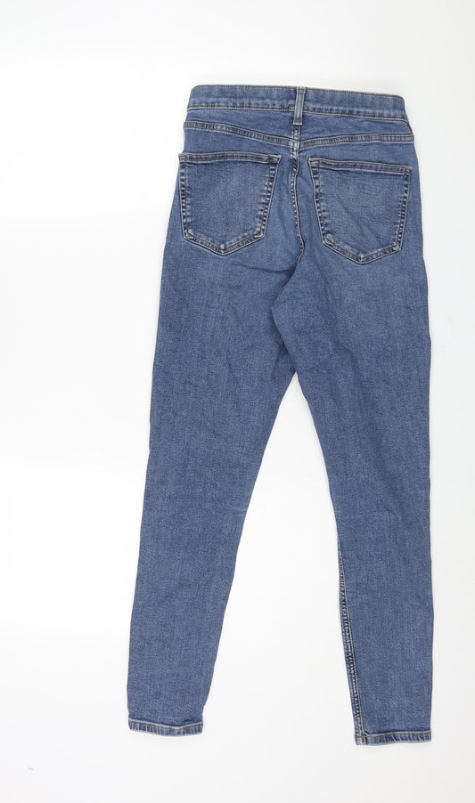 Topshop Womens Blue Cotton Skinny Jeans Size 30 in L32 in Regular Zip
