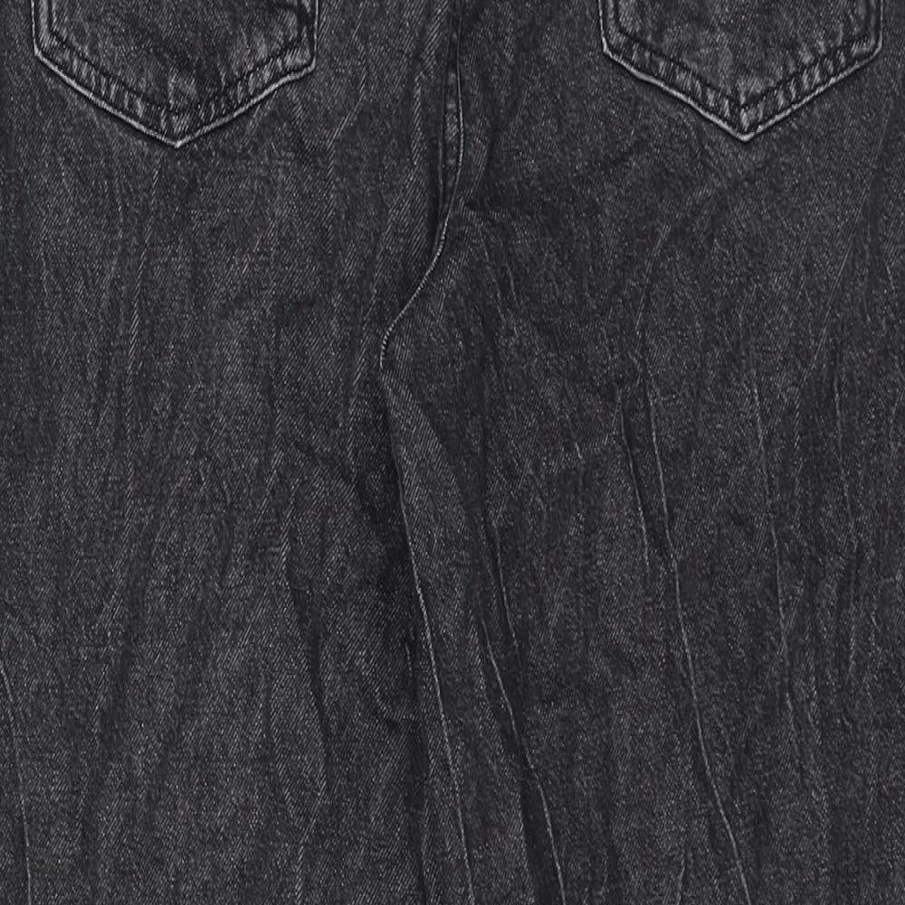 George Womens Black Cotton Mom Jeans Size 14 L28 in Regular Zip