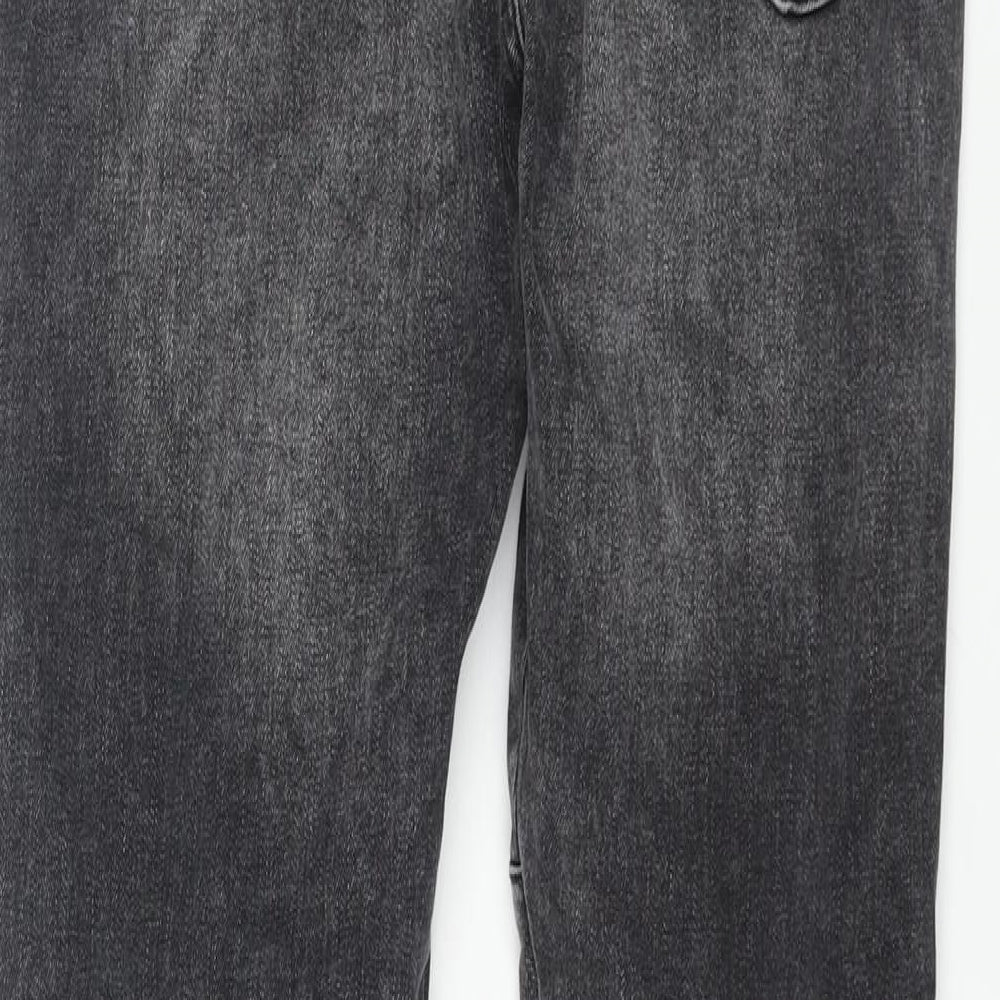 Zara Mens Grey Cotton Skinny Jeans Size 32 in L30 in Regular Zip - Biker Style