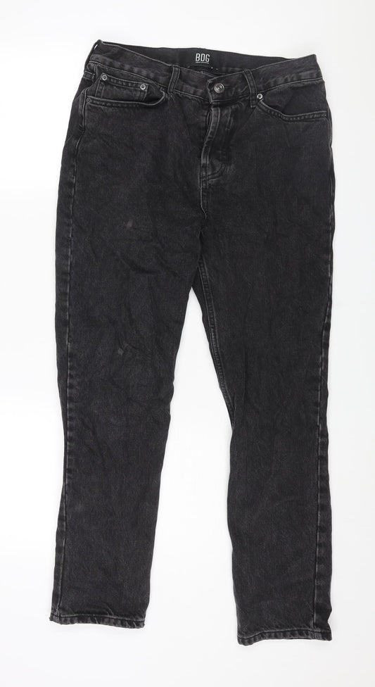 Mens UK Size 30 in BDG Regular Fit Tapered Black Jeans