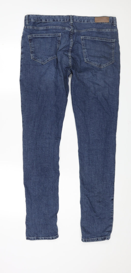 Denim & Co. Mens Blue Cotton Skinny Jeans Size 34 in L34 in Regular Zip
