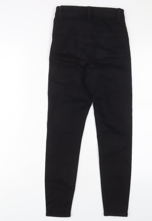 Denim & Co. Womens Black Cotton Skinny Jeans Size 6 L24 in Regular Zip