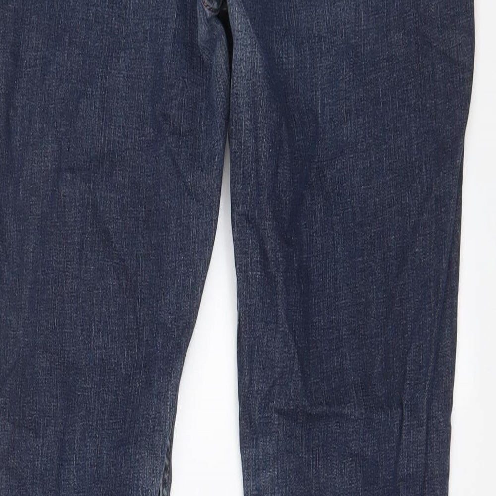 Topshop Womens Blue Cotton Skinny Jeans Size 32 in L30 in Regular Zip