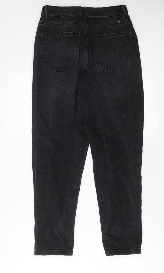 Denim & Co. Womens Grey Cotton Straight Jeans Size 6 L27 in Regular Zip