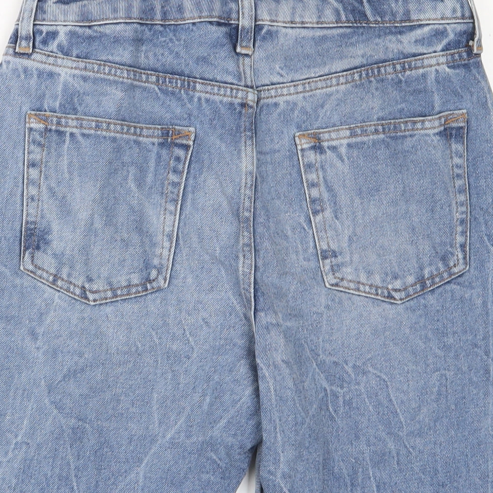 Topman Mens Blue Cotton Bermuda Shorts Size 30 in L9 in Slim Zip