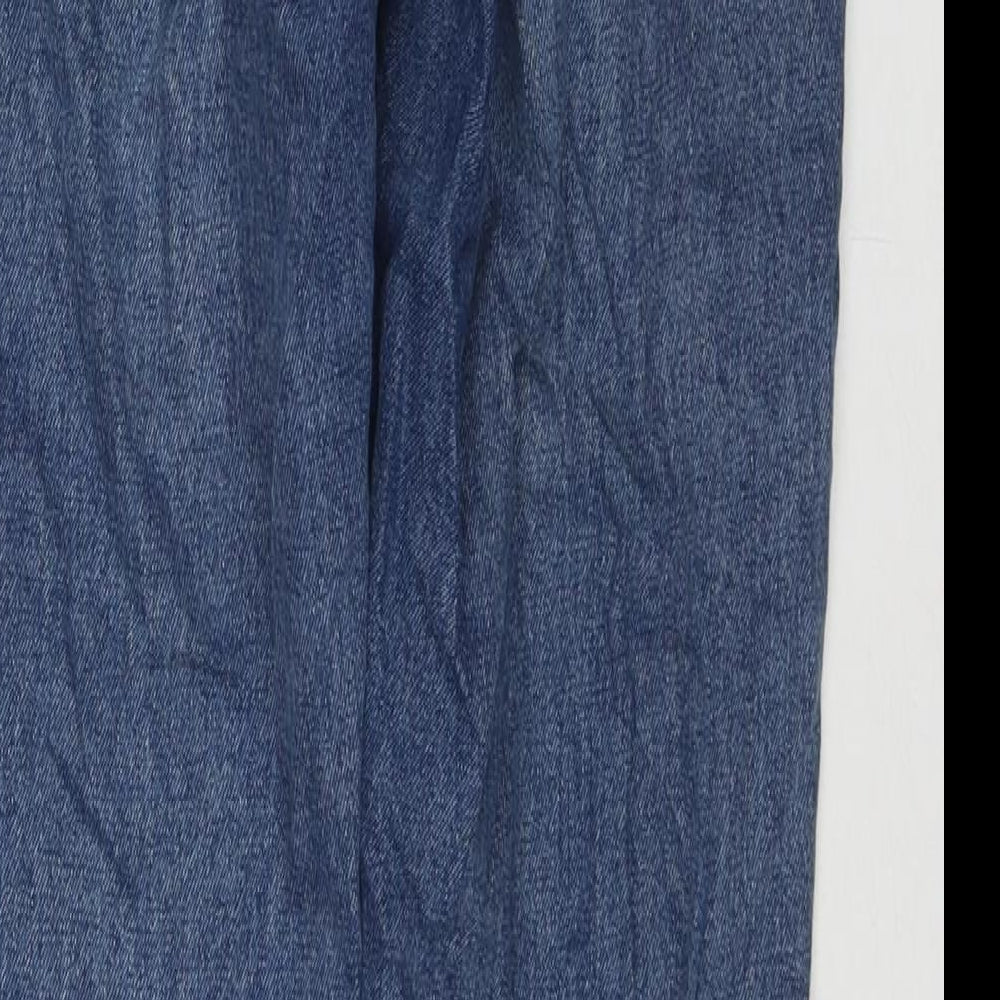 Topshop Womens Blue Cotton Mom Jeans Size 26 L34 in Regular Zip